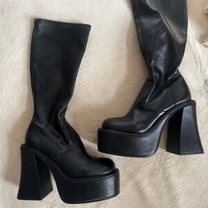Dolls Kill Black Platform Boots